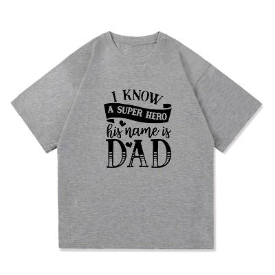 Super Hero Dad Print Men's Casual T-shirt