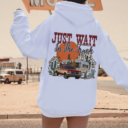 Retro Truck Print Women's Fleeced Hoodie