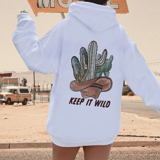 Western Cactus Women's Fleeced Hoodie