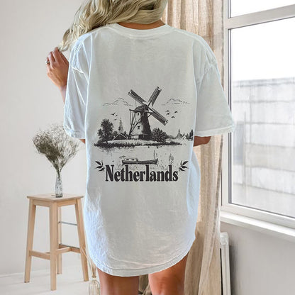 Netherlands Print Women's Cotton T-shirt