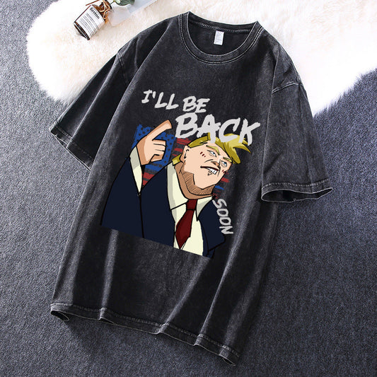 Trump Will Be Back Men's Washed Black Color Tee