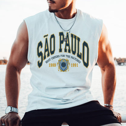 São Paulo Men's Casual Sleeveless Tank Tops-B