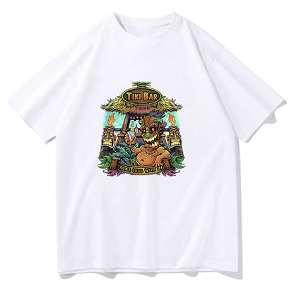 Tropical Vibes Tiki Bar Print Men's Oversized T-shirt