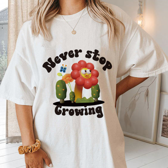 Cactus and Sunflowers Print Women's Cotton Tee