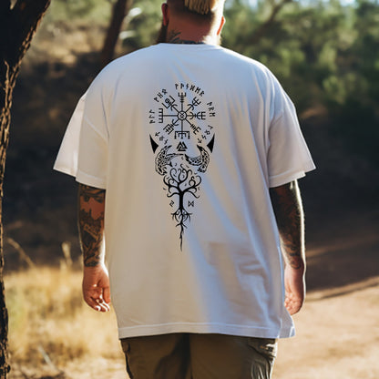 Vegvísir Norse Symbol Viking Runes Print Tee Big & Tall