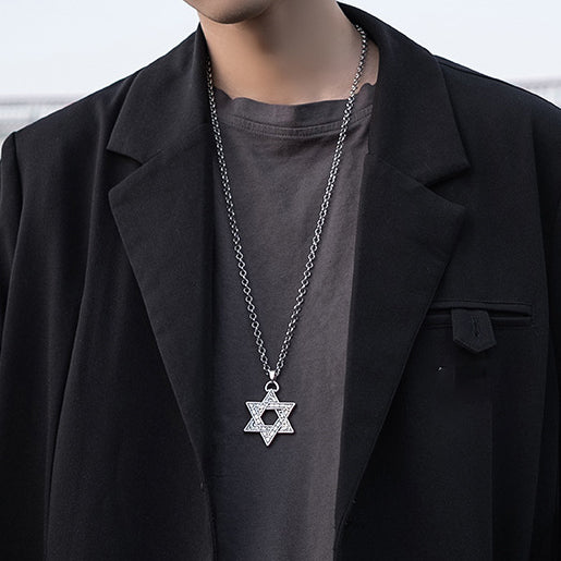 Hip Hop Inspired Hexagram Steel Chain