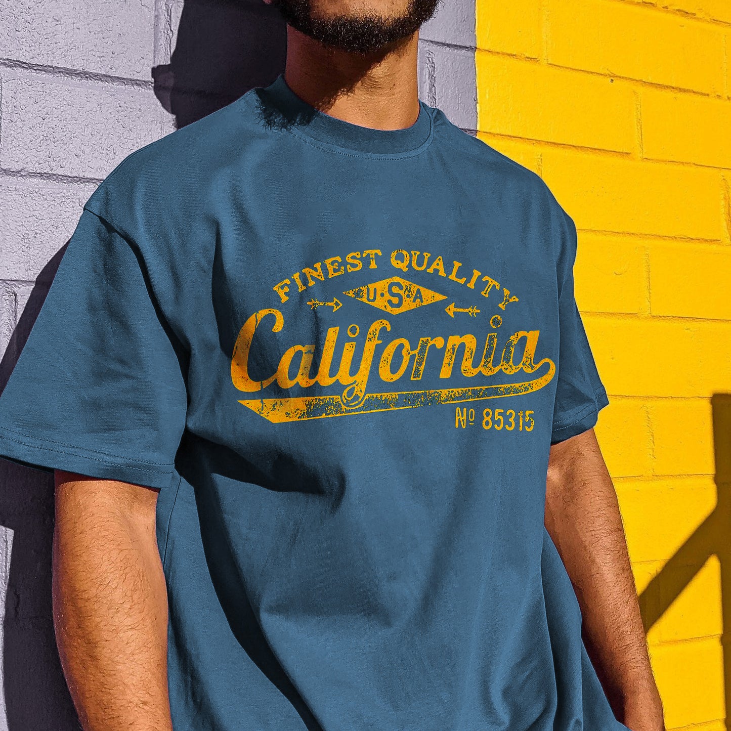 California Graphic Print Casual Men's T-Shirt