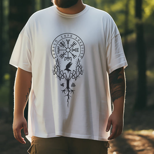 Norse Mythology Compass Viking Print Tee Big & Tall