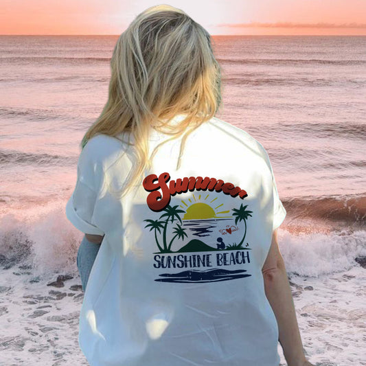 Sunshine Beach Vibes Lady's Cotton Tee