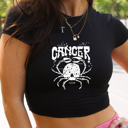 Cancer Constellation Print Lady's Crop Tee