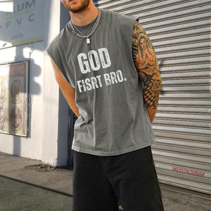 God First Bro Men's Cotton Tank Top