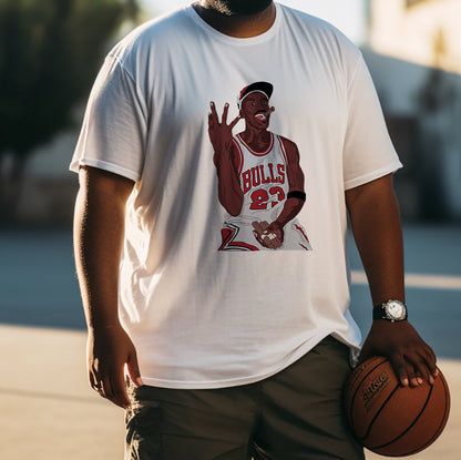 Men's Basketball Legend Jordan's Cartoon Portrait Fan Tee Big & Tall