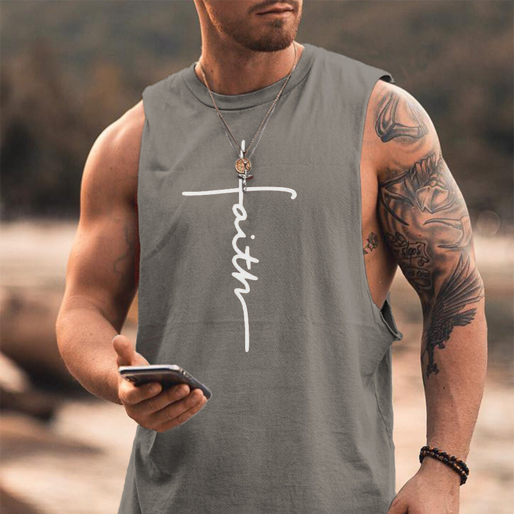 Faith Cross Men's Streetwear Tank Top-B