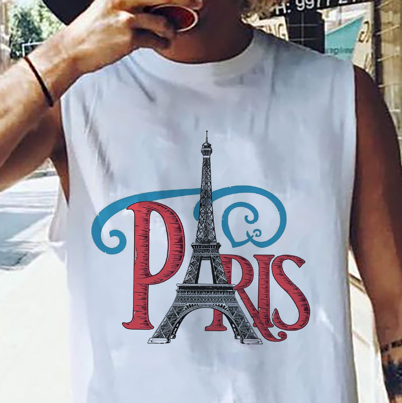 Paris Eiffel Tower Men's City Walker Tank Top