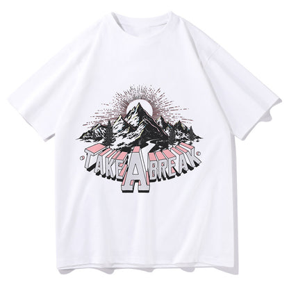 Mountains Print Women's Cotton Tee