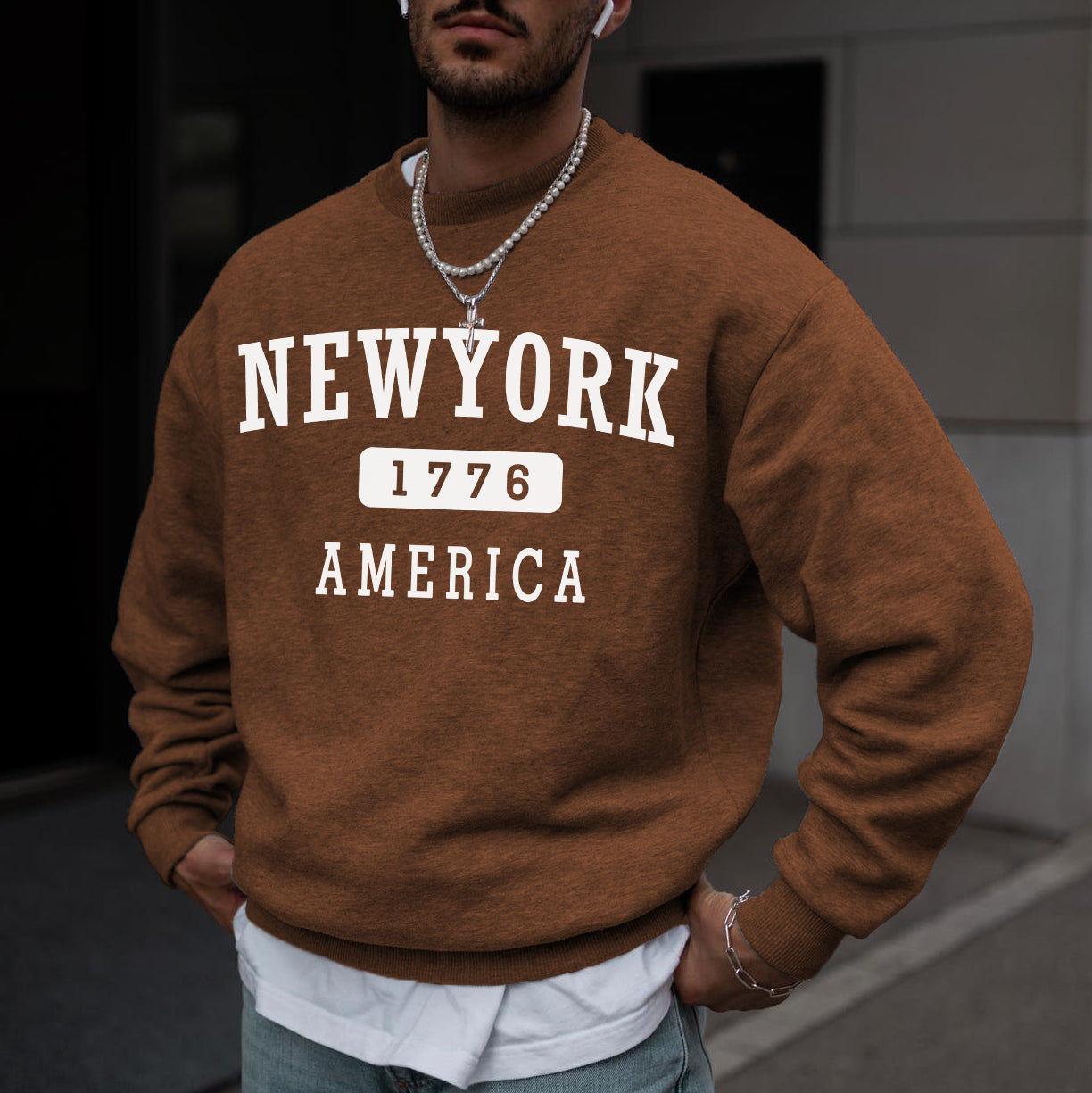 New York 1776 Men's Casual Pullover Sweatshirts