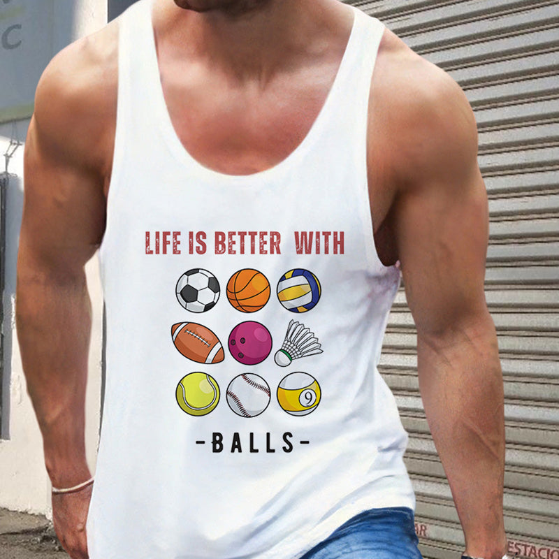 Balls Lovers Print Men's Casual Tank