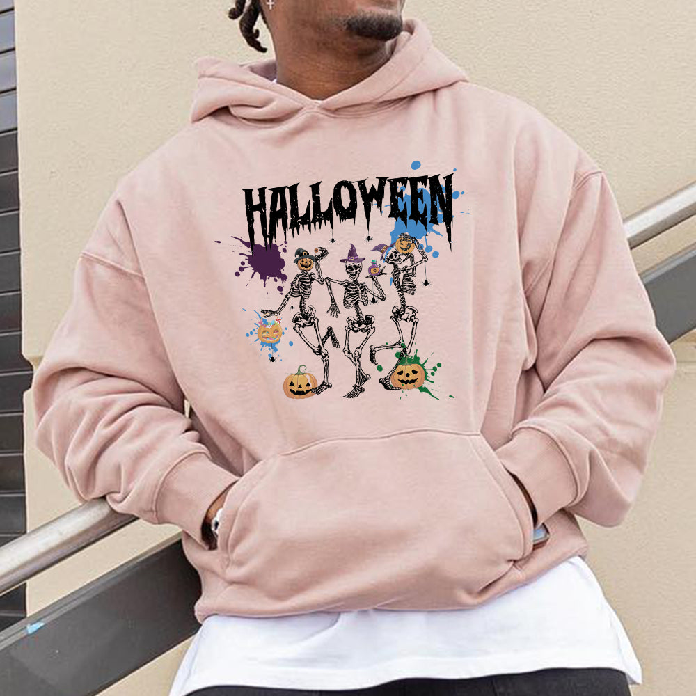 Halloween Skeletons Graphics Men's Skull Squad Spirit Hoodies