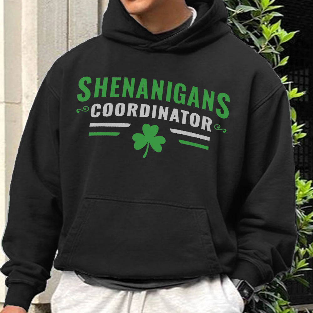 Shenanigans Coordinator Men's Black Fleeced Hoodies