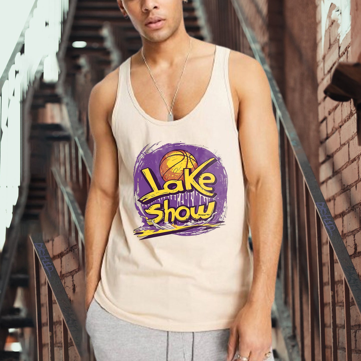 Lake Show Graphic Print Men's Tank Top-A