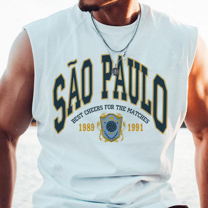 São Paulo Men's Casual Sleeveless Tank Tops-B