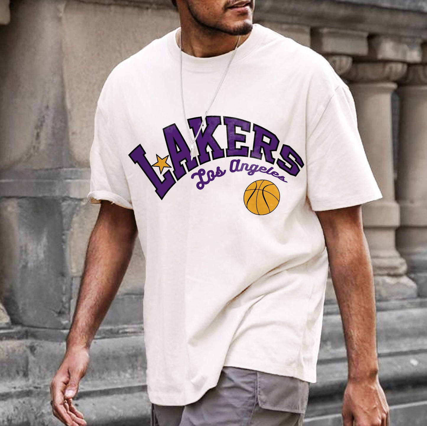 LA Lakers Men's Streetwear Fan Trendy T-shirt