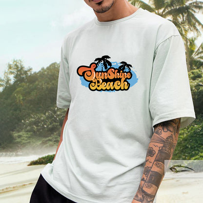 Sunshine Beach Print Cotton T-shirt