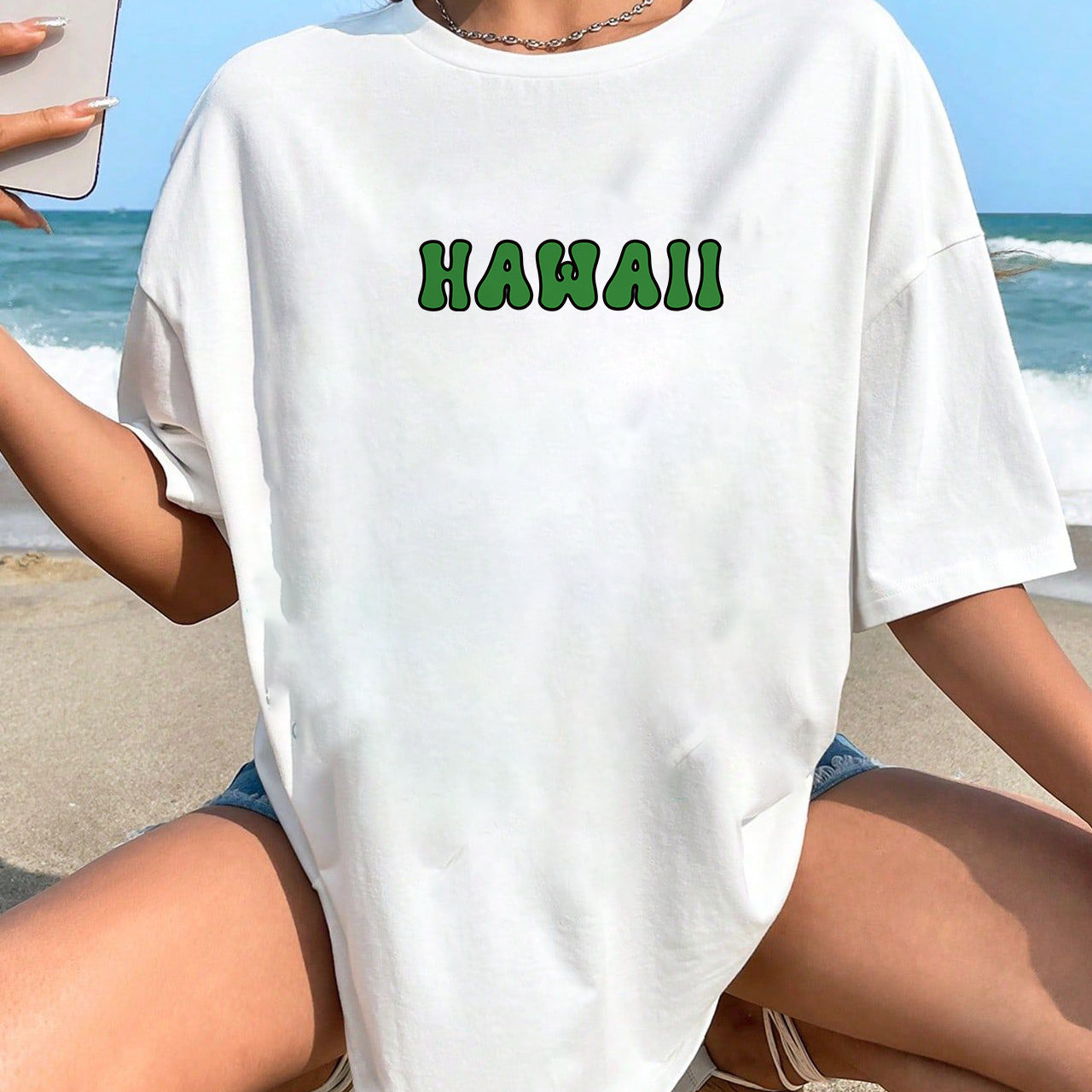 Hawaii Print Women's Cotton T-shirt