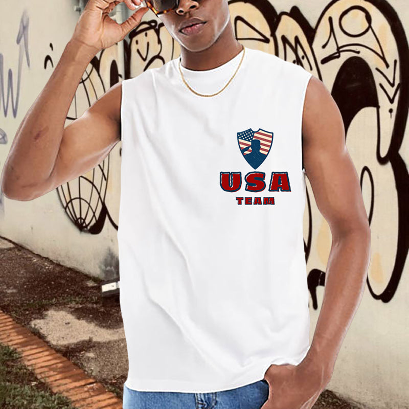 Men's Team USA Print Cotton Tank Top