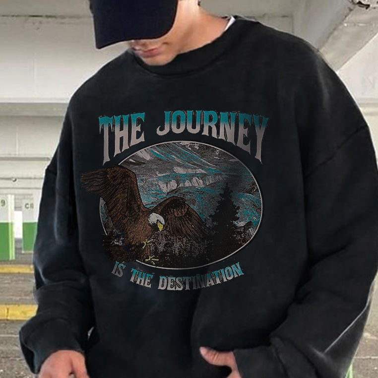 Graphic Casual Men's Crew Neck Sweatshirt