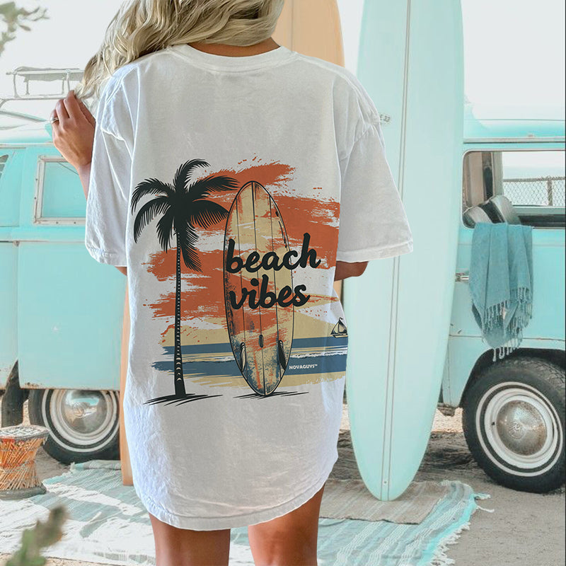 Beach Vibes Women's Summer Short Sleeve Tee