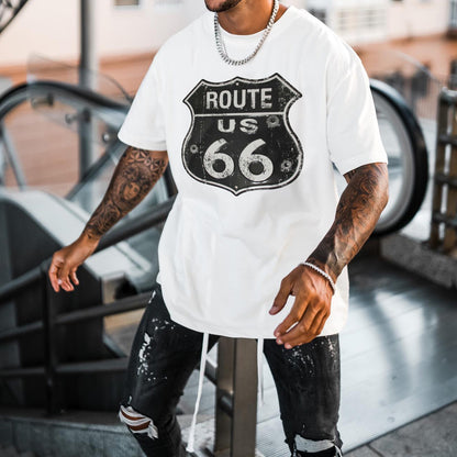 US Route 66 Historical Sign Men's T-Shirts