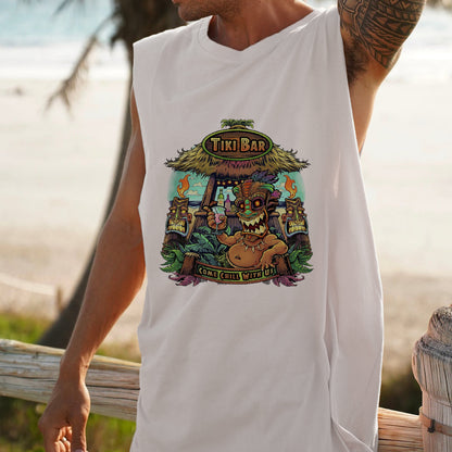 Tropical Vibes Tiki Bar Men's Casual Tank Top