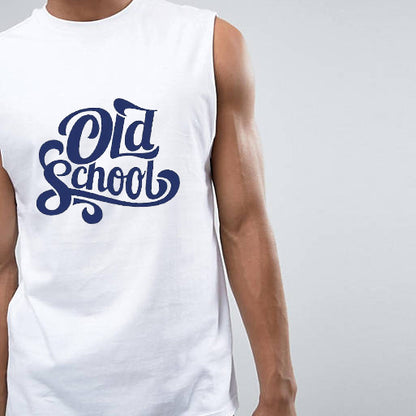 Old School Letter Print Men's Tank Top-C