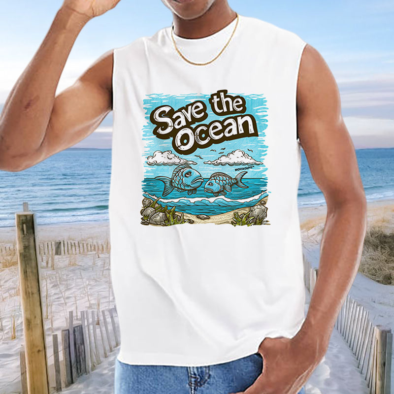 Fish Print Ocean Lover Men's Tank Top