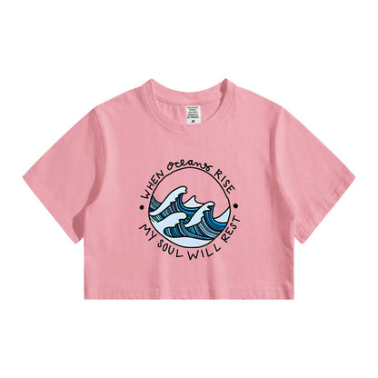 Ocean Wave Women's Soul Print Crop Tee