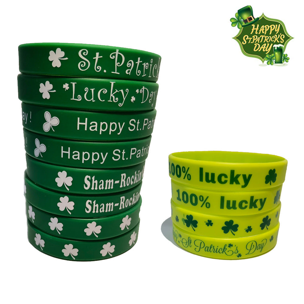 Lucky Clover Silicone Wristband for St Patrick's Day