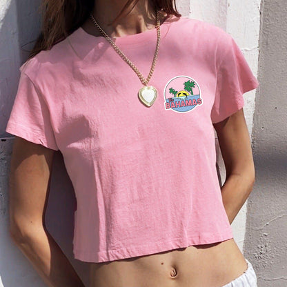 BAHAMAS Beach Print Ladies Crop Tee