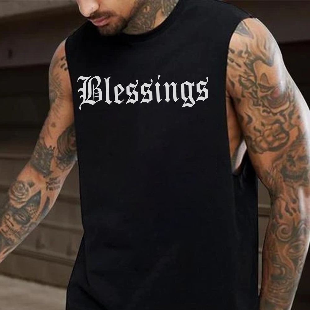 Blessings Men's Casual Streetwear Tank Top-B