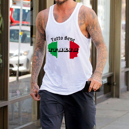 Italia Map Print Men's Tank Top