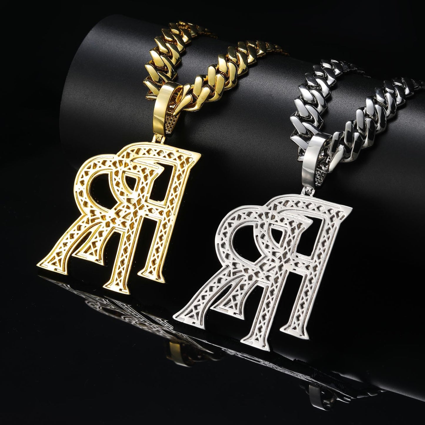 Roddy Ricch-inspired Necklace Double R Logo Pendant