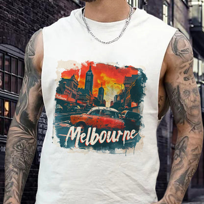 Melbourne City Vintage Print Men's Tank Top