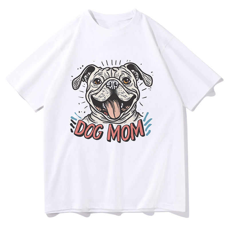 Women's Dog Mom Print Oversized T-shirt