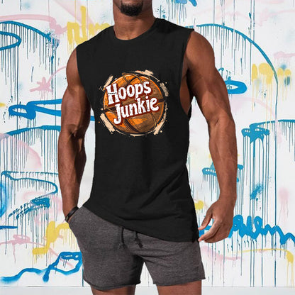 Hoops Junkie Basketball Print Men's Tank Top-B