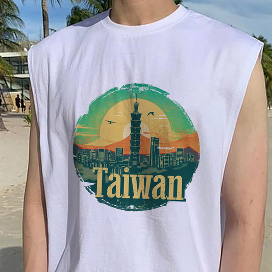 Taiwan City Landscape Print Tank Top