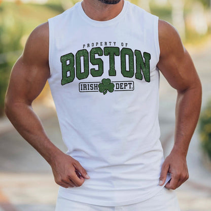 Property of Boston Irish Dept. Men's St. Patrick's Day Tank Tops-C