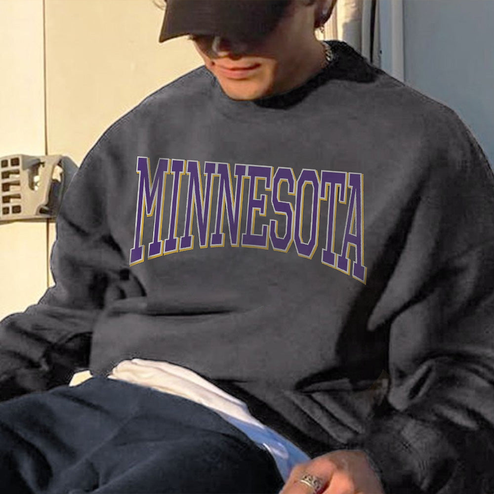 Minnesota Print Sports Men's Crew Neck Sweatshirt