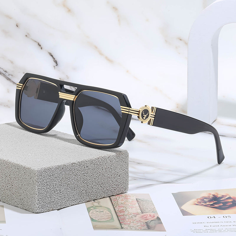 Retro Square Frame Steampunk Men's Sunglasses