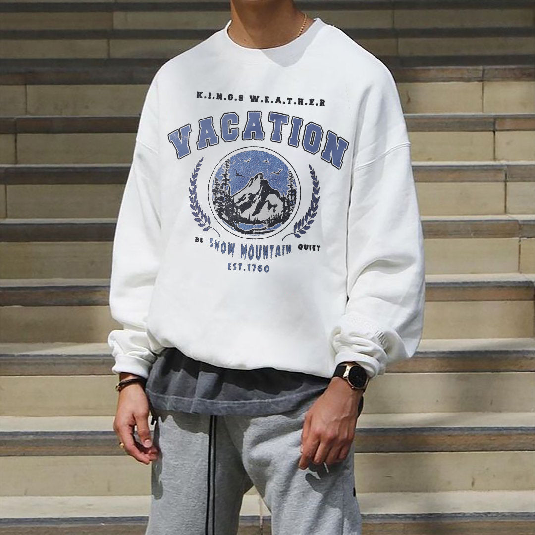 Graphic Casual Men's Crew Neck Sweatshirt