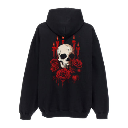 Skull with Roses Women's Fleeced Hoodie